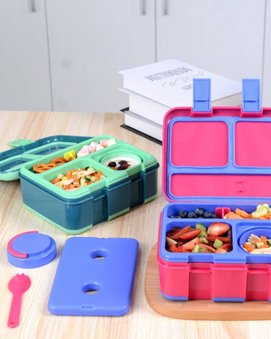 All In 1 Tiffin School Lunch Bento Box For Kids Bpa Free Lunch Box With Food Cup And Ice Pack, Pink Kids' Lunch Boxes All In 1 Tiffin School Lunch Bento Box For Kids Bpa Free Lunch Box With Food Cup And Ice Pack, Pink Kids' Lunch Boxes