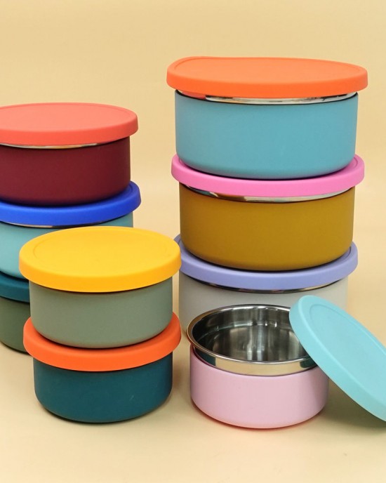 Wolfe Original Design Leakproof And Reusable Kids Lunch Bento Box Stainless Steel With Silicone Lids Wolfe Original Design Leakproof And Reusable Kids Lunch Bento Box Stainless Steel With Silicone Lids
