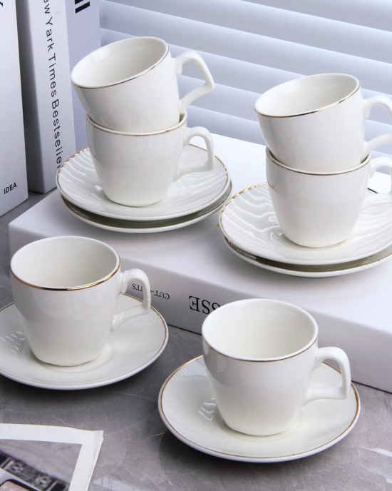Modern White Hotel Ceramic Teacups Eco Friendly Hotel Espresso Simple Afternoon Tea Coffee Cup Set with Tea Tray Modern White Hotel Ceramic Teacups Eco Friendly Hotel Espresso Simple Afternoon Tea Coffee Cup Set with Tea Tray