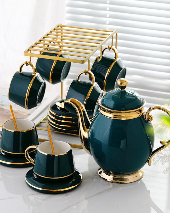 European Light Luxury Gold Coffee Cup Set Ceramic Household Tea Set with Cup Holder Luxury Gold Edge Coffee Cup and Plate Set European Light Luxury Gold Coffee Cup Set Ceramic Household Tea Set with Cup Holder Luxury Gold Edge Coffee Cup and Plate Set