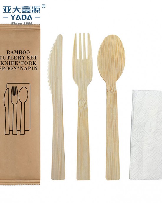 Yada Customized High Quality 170mm Bamboo Disposable Spoon Fork Knife Set Kraft Paper Bamboo Cutlery Set Yada Customized High Quality 170mm Bamboo Disposable Spoon Fork Knife Set Kraft Paper Bamboo Cutlery Set