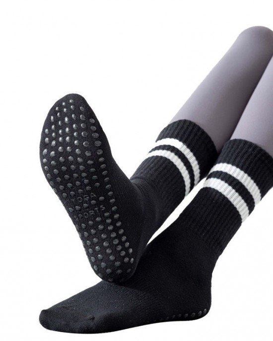 Women Sports Yoga Grip Pilates Crew Socks Custom logo Striped Cotton Solid Customized Women Pilates Crew Grip Socks Women Sports Yoga Grip Pilates Crew Socks Custom logo Striped Cotton Solid Customized Women Pilates Crew Grip Socks