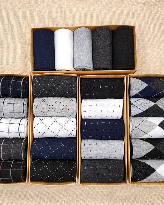 Wholesale 5 Pairs Plain Argyle Office Socks Gift Set Formal Business Men's Dress Crew Socks With Box Wholesale 5 Pairs Plain Argyle Office Socks Gift Set Formal Business Men's Dress Crew Socks With Box