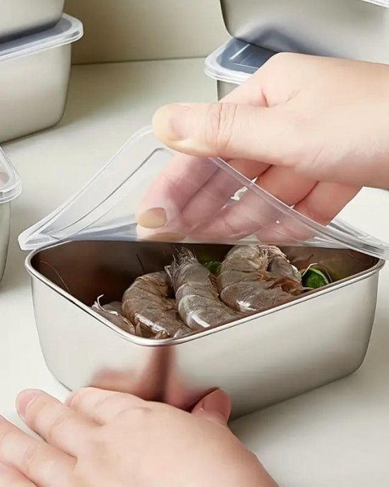 Stainless Steel Fresh-Keeping Airtight Food Storage Boxes Container Bento Boxes with Lids Stainless Steel Fresh-Keeping Airtight Food Storage Boxes Container Bento Boxes with Lids