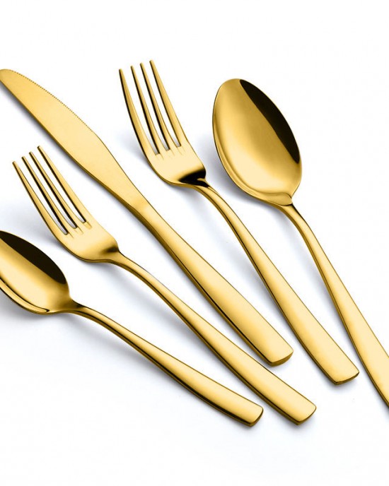 Luxury Restaurant Gold Spoon and Fork and Knife Set Cutlery Set Stainless Steel Gold Cutlery Set for Wedding Luxury Restaurant Gold Spoon and Fork and Knife Set Cutlery Set Stainless Steel Gold Cutlery Set for Wedding