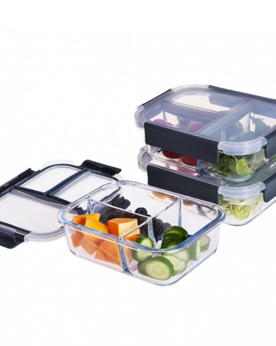 Lunch box Compartment Glass Divided Food Storage Containers Lunch box Compartment Glass Divided Food Storage Containers