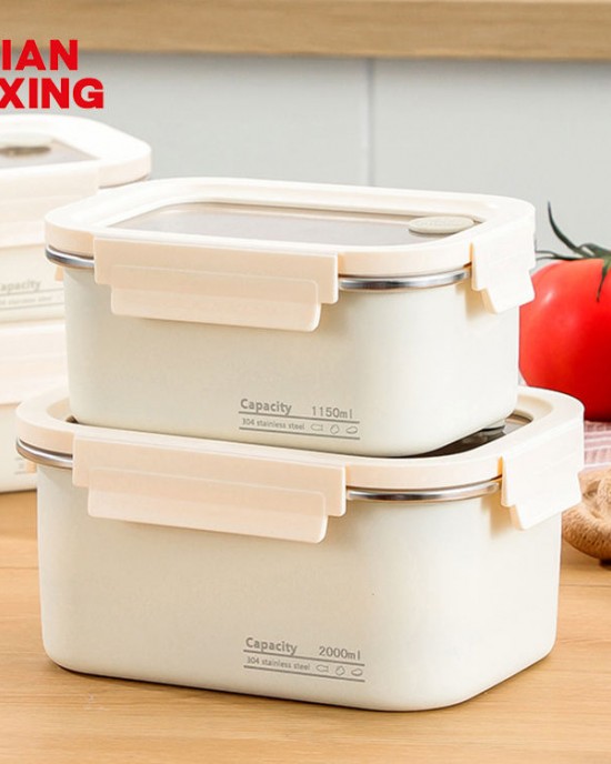 TIANXING White Stainless Steel Bento Lunch Box Meal Prep Containers with Lids for Food Storage for Camping TIANXING White Stainless Steel Bento Lunch Box Meal Prep Containers with Lids for Food Storage for Camping