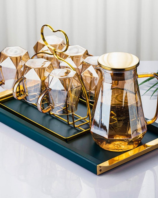 1.5 Liter 2000ml Tea Set Luxury for Coffee and Tea Creative Diamond Glass Water Pot Jug 1.5 Liter 2000ml Tea Set Luxury for Coffee and Tea Creative Diamond Glass Water Pot Jug