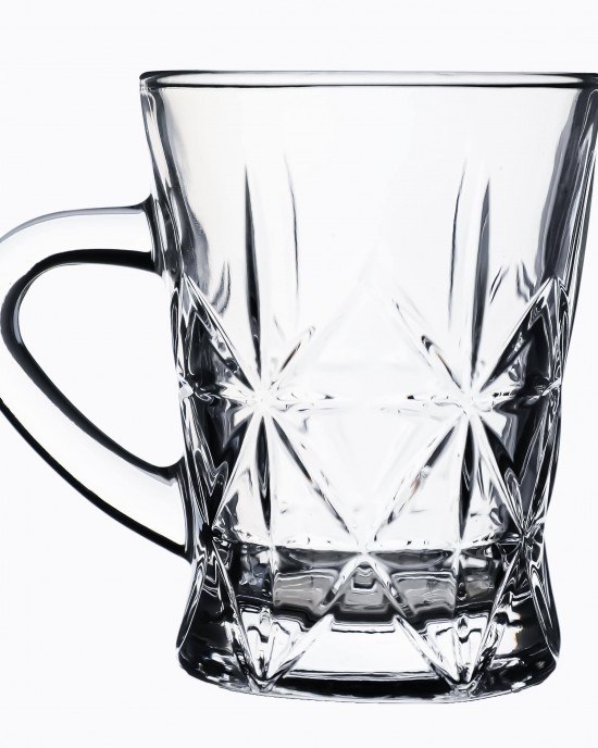 Hot Selling Luxury Small Transparent Embossed Glass Cups For Drinking Tea Or Juice With Handle Hot Selling Luxury Small Transparent Embossed Glass Cups For Drinking Tea Or Juice With Handle
