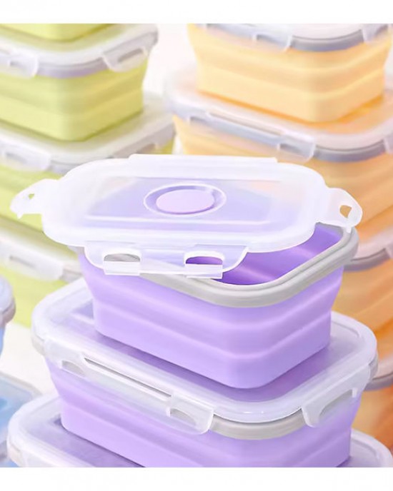 Hot Sale 540ML Food Storage & Container Folding Microwave BPA FREE Portable Collapsible Silicone Bento Lunch Boxes for Kids Hot Sale 540ML Food Storage & Container Folding Microwave BPA FREE Portable Collapsible Silicone Bento Lunch Boxes for Kids