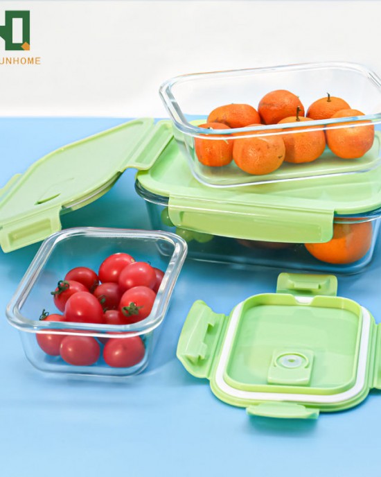 Large Capacity Fruit Vegetable Glass Lunch Bento Box Rectangle Food Storage Container With Airtight Lids Large Capacity Fruit Vegetable Glass Lunch Bento Box Rectangle Food Storage Container With Airtight Lids