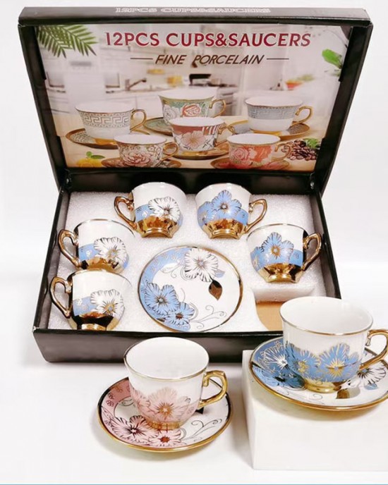 2023 New Arrival Gift Box 6 Cups& 6 Saucers Tea Cup and Saucer Set Vintage Porcelain Tea Sets Ceramics Cups 2023 New Arrival Gift Box 6 Cups& 6 Saucers Tea Cup and Saucer Set Vintage Porcelain Tea Sets Ceramics Cups