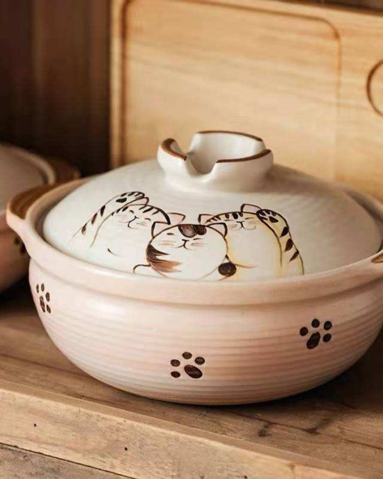 Fu Mao Series Japanese Ceramic Casserole Korean-Style Hand-Painted Soup Porridge Pot High Temperature Resistant Metal Glass Box Fu Mao Series Japanese Ceramic Casserole Korean-Style Hand-Painted Soup Porridge Pot High Temperature Resistant Metal Glass Box
