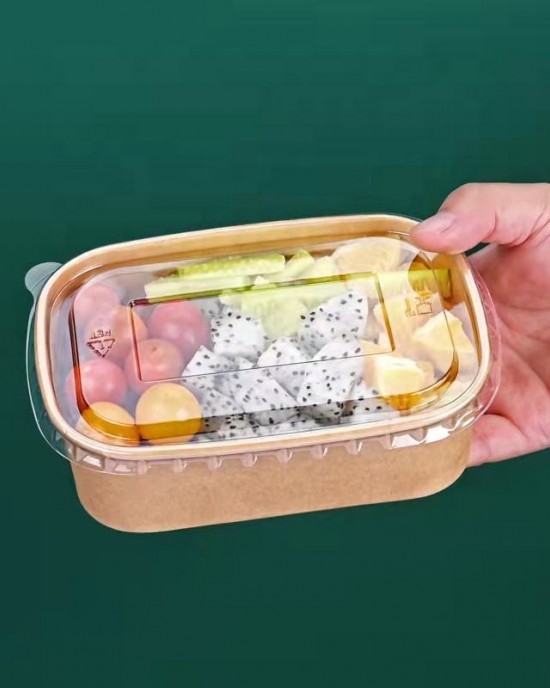 Custom Containers Recycle Food Packaging Kraft Biodegradable Disposable Paper Lunch Box With Lid Custom Containers Recycle Food Packaging Kraft Biodegradable Disposable Paper Lunch Box With Lid