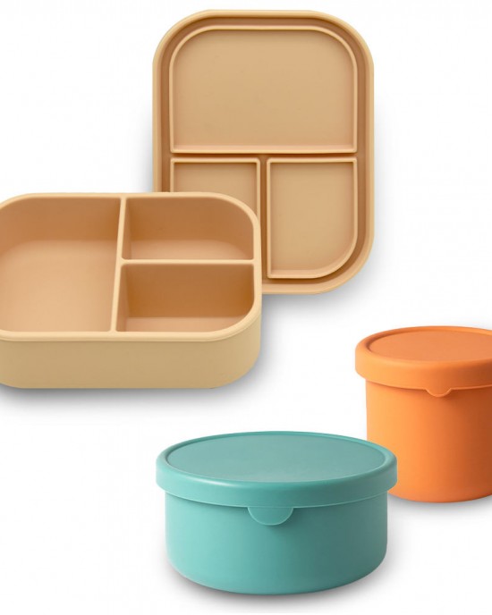 Microwave Safe Silicone Kids Lunch Box LeakProof Silicone Bento Box Microwave Safe Silicone Kids Lunch Box LeakProof Silicone Bento Box