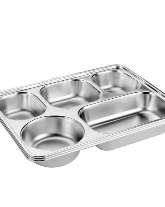 Indonesia Exclusive 28x22cm 304 Stainless Steel 5 Compartments Rectangle Factory Direct Lunch Box with Lid Set Indonesia Exclusive 28x22cm 304 Stainless Steel 5 Compartments Rectangle Factory Direct Lunch Box with Lid Set