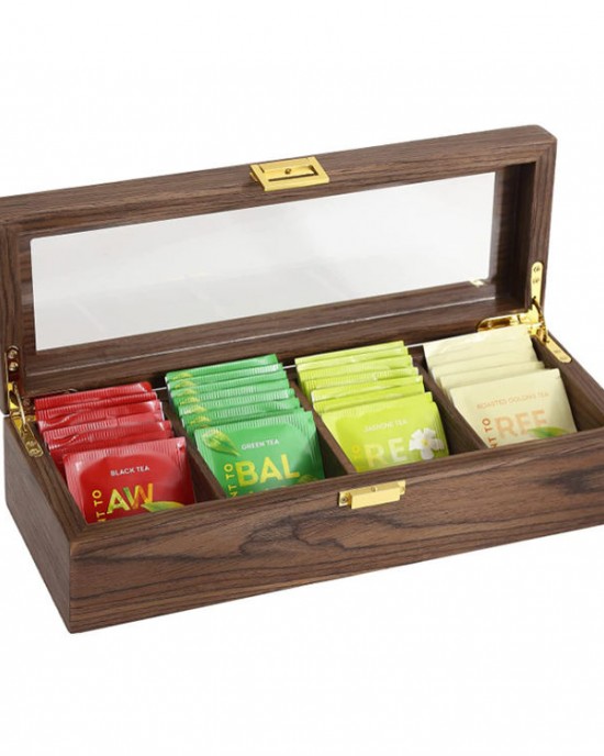 Traditional Tea Wood Box Cheap Wooden Tea Bag Storage Box High Quality Walnut Color Traditional Tea Wood Box Cheap Wooden Tea Bag Storage Box High Quality Walnut Color