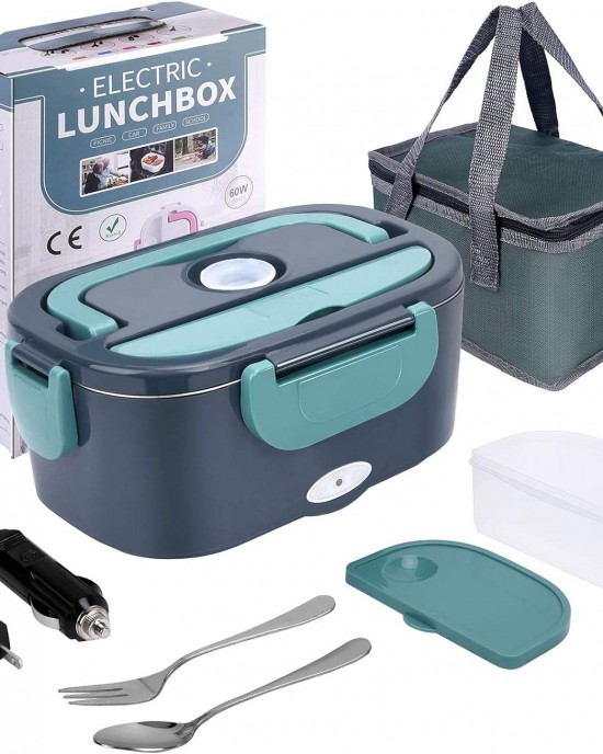 Portable 110V/12V 60W 80W Electric Lunch Box 80W Food Warmer/Heater with Removable Stainless Steel Container Car Home Office Use Portable 110V/12V 60W 80W Electric Lunch Box 80W Food Warmer/Heater with Removable Stainless Steel Container Car Home Office Use