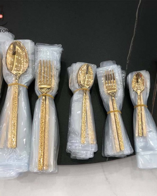 Luxury Vintage Modern Stainless Steel Gold Flatware Set Fork Spoon Knife Full Set Of Cutlery Set For Wedding Restaurant Events Luxury Vintage Modern Stainless Steel Gold Flatware Set Fork Spoon Knife Full Set Of Cutlery Set For Wedding Restaurant Events
