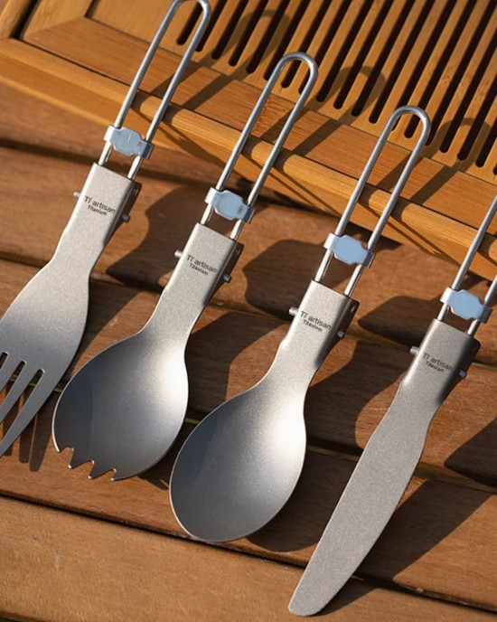 Titanium Spoon Fork Knife Cutlery Sets Portable Tableware Outdoor Camping Tableware Camping Equipment Titanium Spoon Fork Knife Cutlery Sets Portable Tableware Outdoor Camping Tableware Camping Equipment