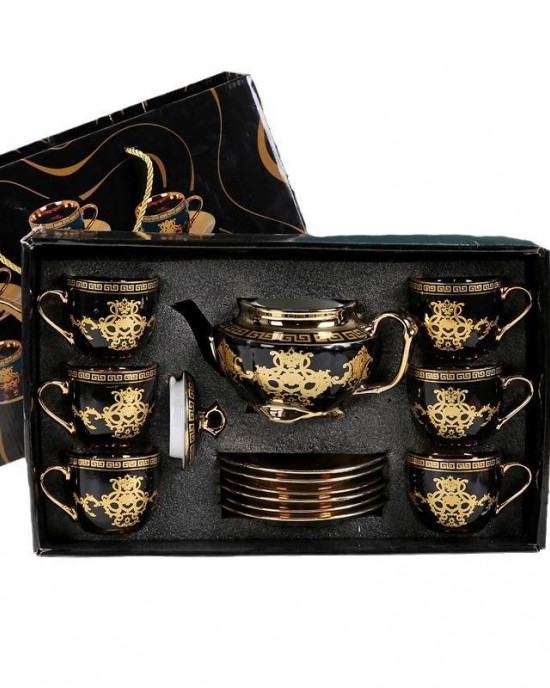 European-style ceramic tea set suit creative coffee cup pot cross-border Middle East Turkish teapot business gift European-style ceramic tea set suit creative coffee cup pot cross-border Middle East Turkish teapot business gift