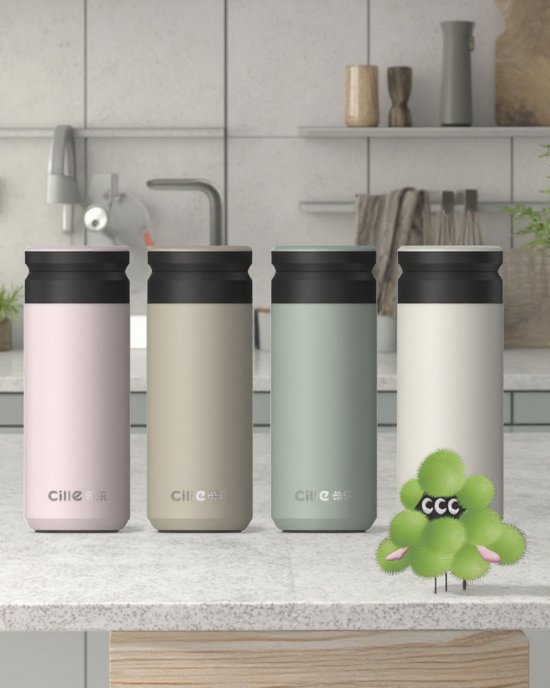 Cille New Simple & Stylish High-End Ceramic Liner Tea Cup Modern Design Men's & Women's Thermos for Car Use Made of Metal Cille New Simple & Stylish High-End Ceramic Liner Tea Cup Modern Design Men's & Women's Thermos for Car Use Made of Metal