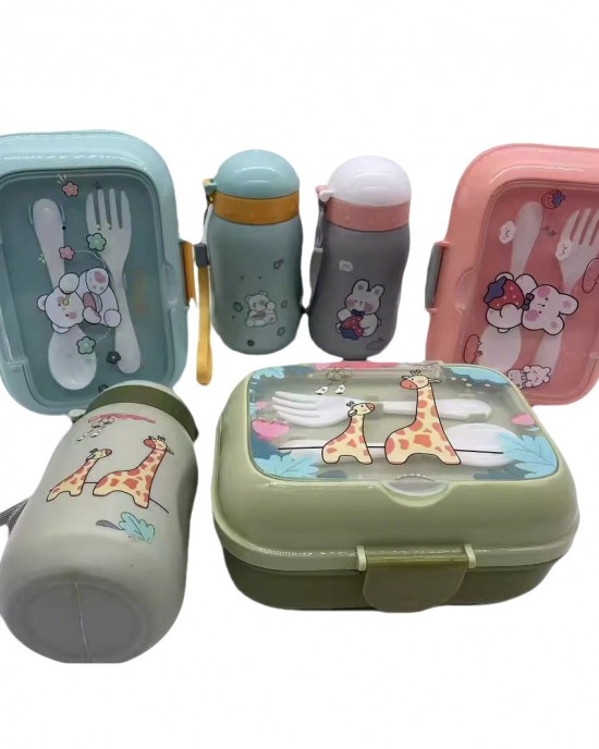Warehouse Cartoon Lunch Box Set Plastic Water Bottle Straight Drinking Lunch Box Bottle Set For Teenagers Warehouse Cartoon Lunch Box Set Plastic Water Bottle Straight Drinking Lunch Box Bottle Set For Teenagers