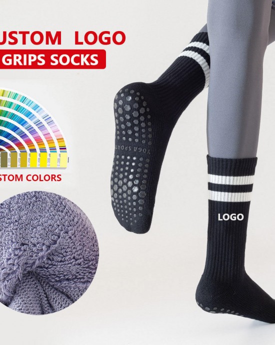 Custom Logo OEM Terry Cotton Pilates Socks Non-Slip Women Tube Yoga Socks Silicon Sport Anti Slip Dance Sports Crew Socks Custom Logo OEM Terry Cotton Pilates Socks Non-Slip Women Tube Yoga Socks Silicon Sport Anti Slip Dance Sports Crew Socks