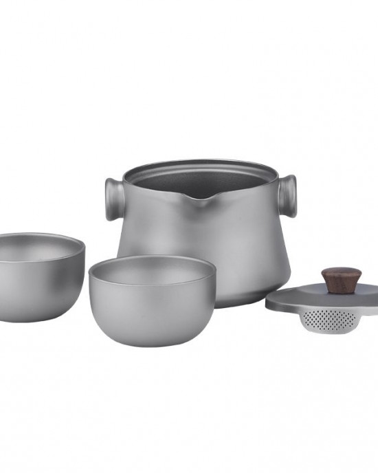 Titanium tea cup set Double-Layer Tea Maker Lightweight Outdoor Camping Portable Tea pot Titanium tea cup set Double-Layer Tea Maker Lightweight Outdoor Camping Portable Tea pot