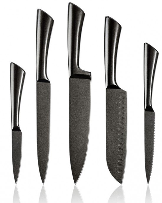 Super Sharp 5pcs Hollow Handle Black Coating Kitchen Knife Set Stainless Steel Chef Knives Set Super Sharp 5pcs Hollow Handle Black Coating Kitchen Knife Set Stainless Steel Chef Knives Set