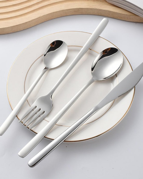 304 stainless steel knife fork and spoon thickened Korean spoon Western hotel steak knife and fork dessert spoon tableware 304 stainless steel knife fork and spoon thickened Korean spoon Western hotel steak knife and fork dessert spoon tableware