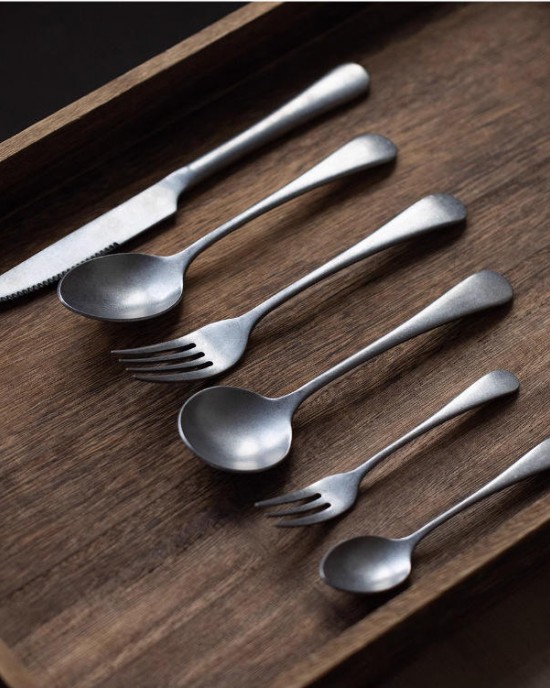Cutlery Set Retro Tableware Stainless Steel Dessert Spoon Silverware Dinnerware Set Kitchen Utensil Knife Fork Spoon Cutlery Set Retro Tableware Stainless Steel Dessert Spoon Silverware Dinnerware Set Kitchen Utensil Knife Fork Spoon