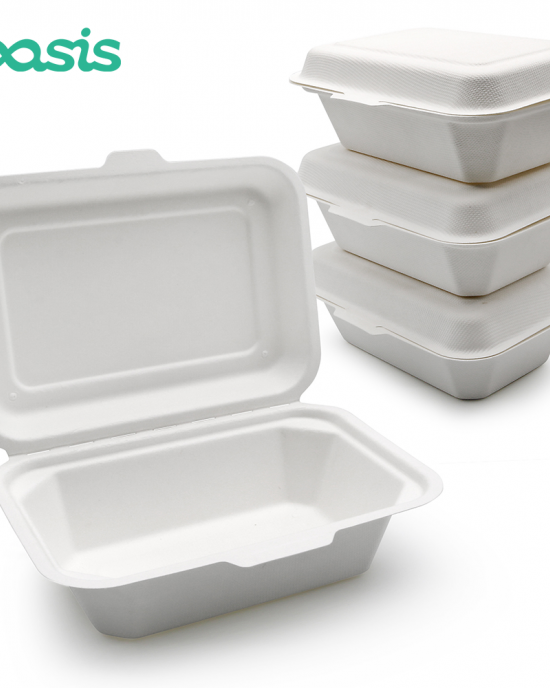 Oasis 600ml Greaseproof Bagasse Biodegradable Sandwich Togo Container Take Away Food Packaging Paper Bento Lunch Box Oasis 600ml Greaseproof Bagasse Biodegradable Sandwich Togo Container Take Away Food Packaging Paper Bento Lunch Box
