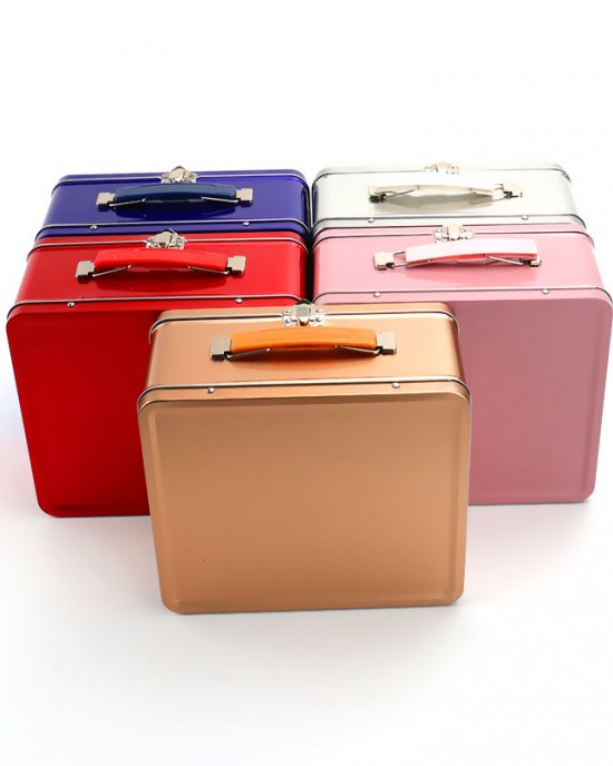 Kids Vintage Tin Retro Lunch Boxes with Handle Lock N-Lock School Metal Lunchboxes Kids Vintage Tin Retro Lunch Boxes with Handle Lock N-Lock School Metal Lunchboxes