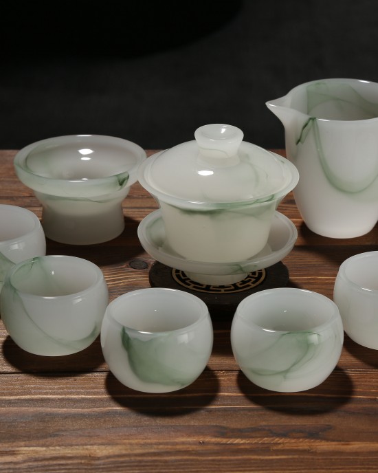 Factory Direct Sale: Jade Porcelain Tea Set, Jade Crystal Kung Fu Tea Set Factory Direct Sale: Jade Porcelain Tea Set, Jade Crystal Kung Fu Tea Set