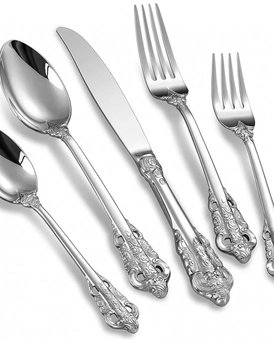 Baroque Stainless Steel 3pcs Court Vintage Cutlery Set Western Dinner Knife Fork And Spoon Sets Wash Safe Flatware Baroque Stainless Steel 3pcs Court Vintage Cutlery Set Western Dinner Knife Fork And Spoon Sets Wash Safe Flatware