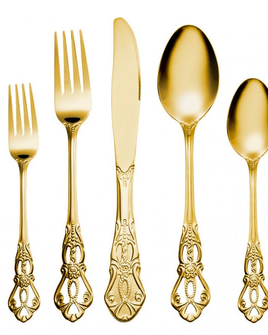2025 New Releases Vintage Besteck Elegant Luxury Retro Metal Gold Knife And Forks Cutlery Set Flatware 2025 New Releases Vintage Besteck Elegant Luxury Retro Metal Gold Knife And Forks Cutlery Set Flatware