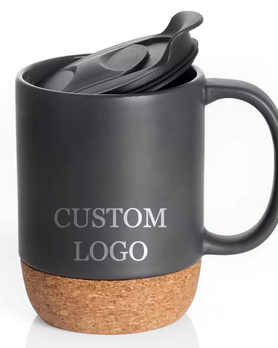 Custom Logo Creative 12oz 350ml Gift Office Home Indoor Milk Coffee Tea Cup Ceramic Mug with Cork Bottom Base and Sliding Lids Custom Logo Creative 12oz 350ml Gift Office Home Indoor Milk Coffee Tea Cup Ceramic Mug with Cork Bottom Base and Sliding Lids