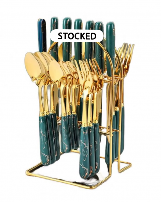 In Stock Stainless Steel 24 Piece Set Rack Ceramic Handle Knife Fork Spoon Gift Box Set Western Food Nordic Style Cutlery Set In Stock Stainless Steel 24 Piece Set Rack Ceramic Handle Knife Fork Spoon Gift Box Set Western Food Nordic Style Cutlery Set